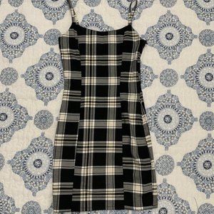 Fitted Plaid Mini Dress